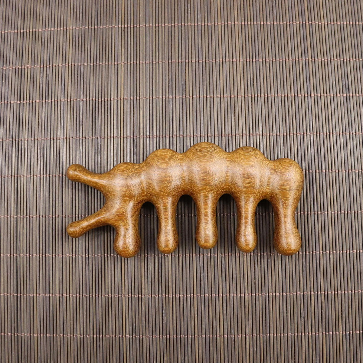 Golden Sandalwood Five-Tooth Scalp Massage Comb, Multiple Shapes