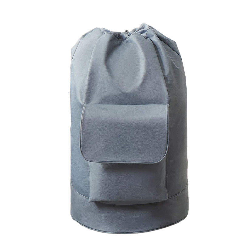 Portable Oxford Fabric Drawstring Laundry Bag, Black