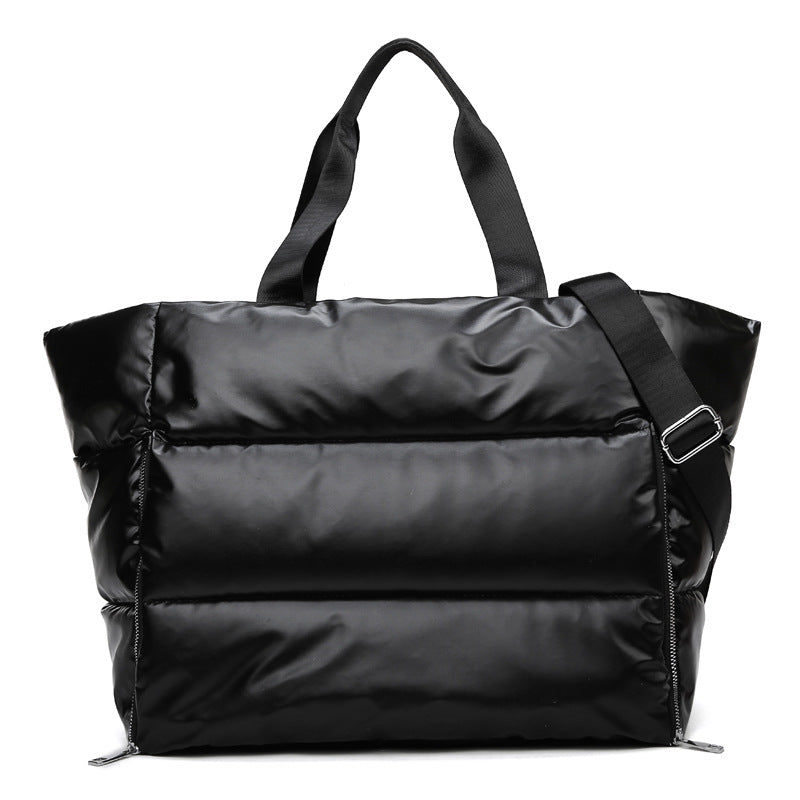 Women's Nylon Gym Bag with Soft Handle and Shoulder Strap