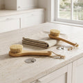 Soft Boar Bristle Laundry Stain Brushes with Metal Hooks, 2-Pack