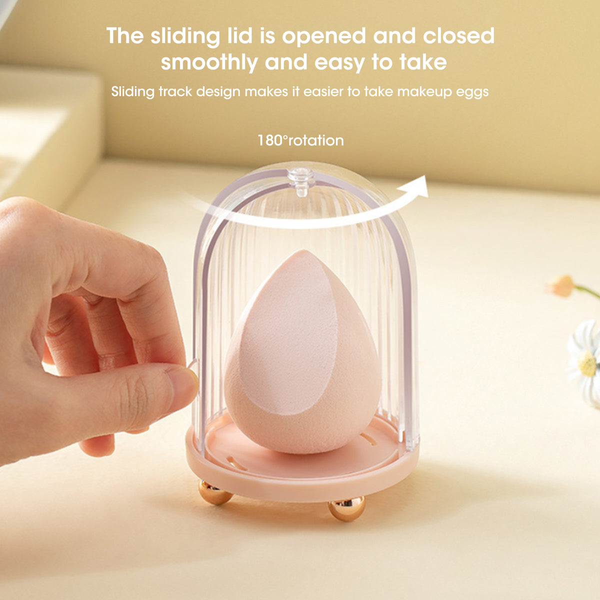 Ventilated Makeup Sponge Storage Case, White or Pink