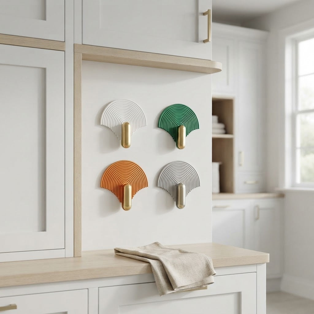 Nordic Fan-Shape Wall Hook Set with Traceless Mount
