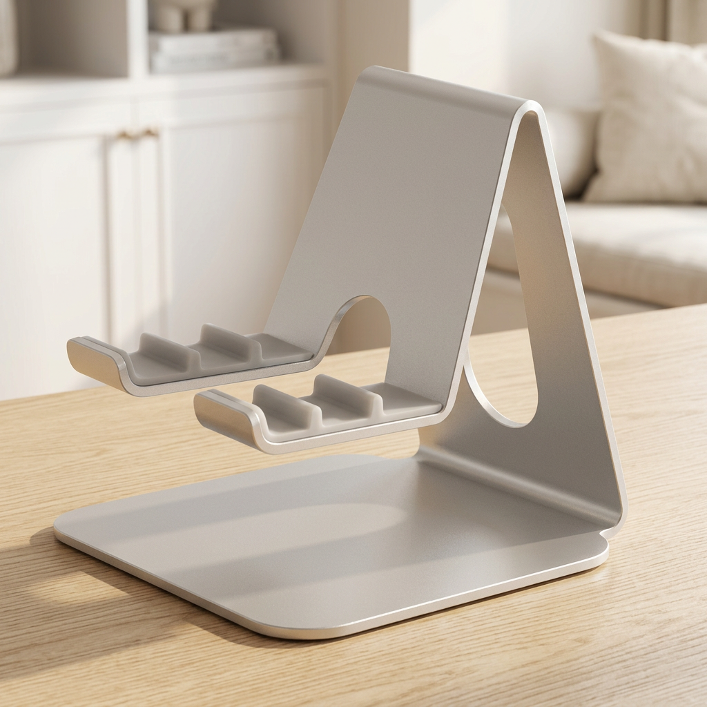 Adjustable Aluminum Tablet and Phone Stand, Sandblasted Finish