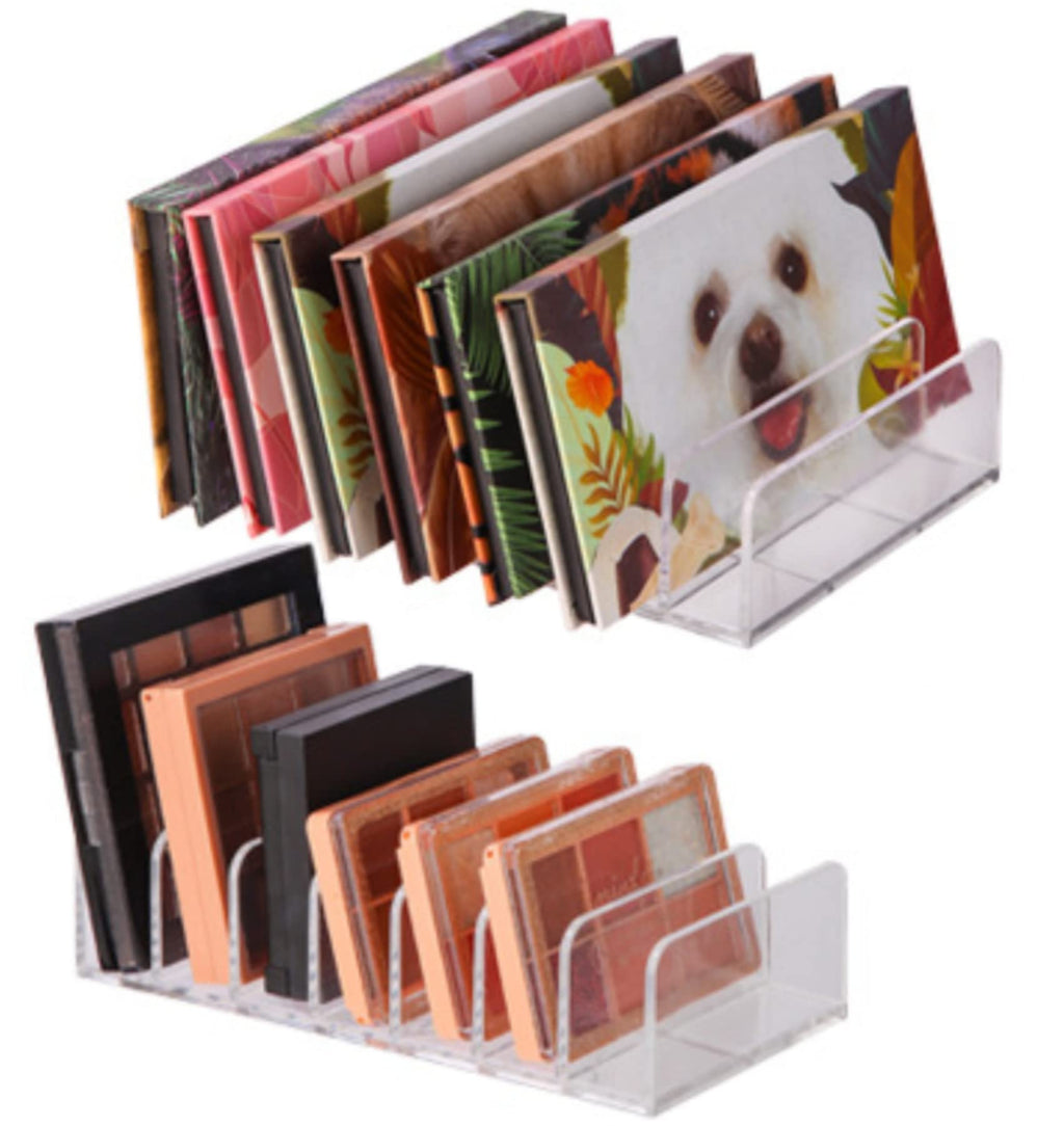 Clear Acrylic Eyeshadow Palette Organizer, 2 Pack, 14 Slots