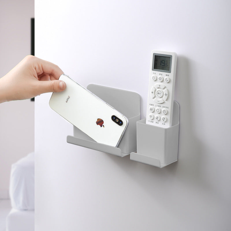 Wall-Mounted Remote Control Holder Box, White PP