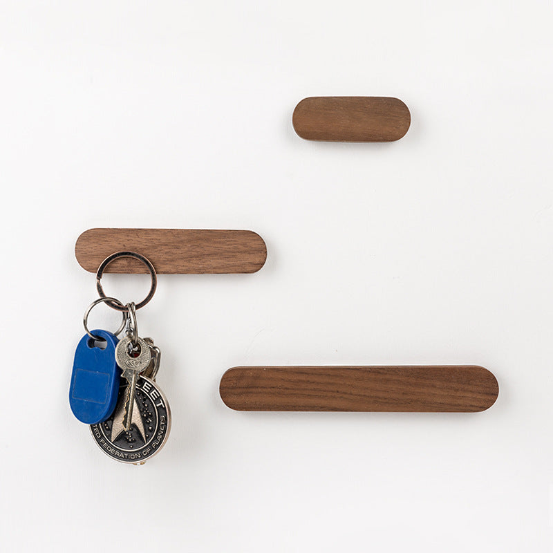 Wooden Magnetic Key Holder for Wall in Walnut or Beech