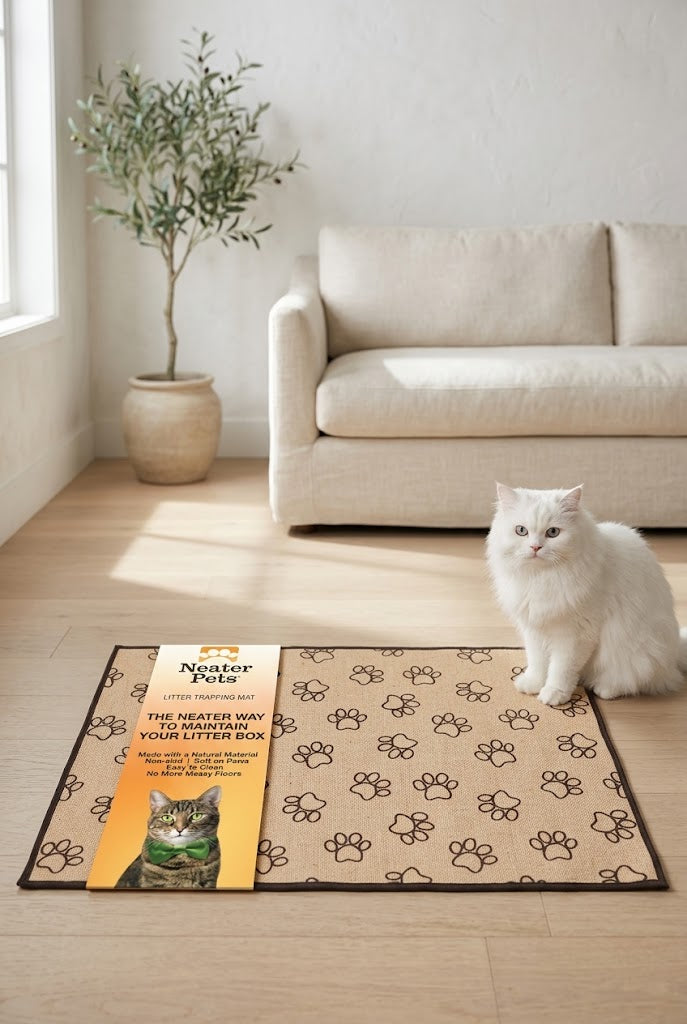 Jute Cat Litter Trapping Mat with Anti-Skid Backing, 24 x 36 in