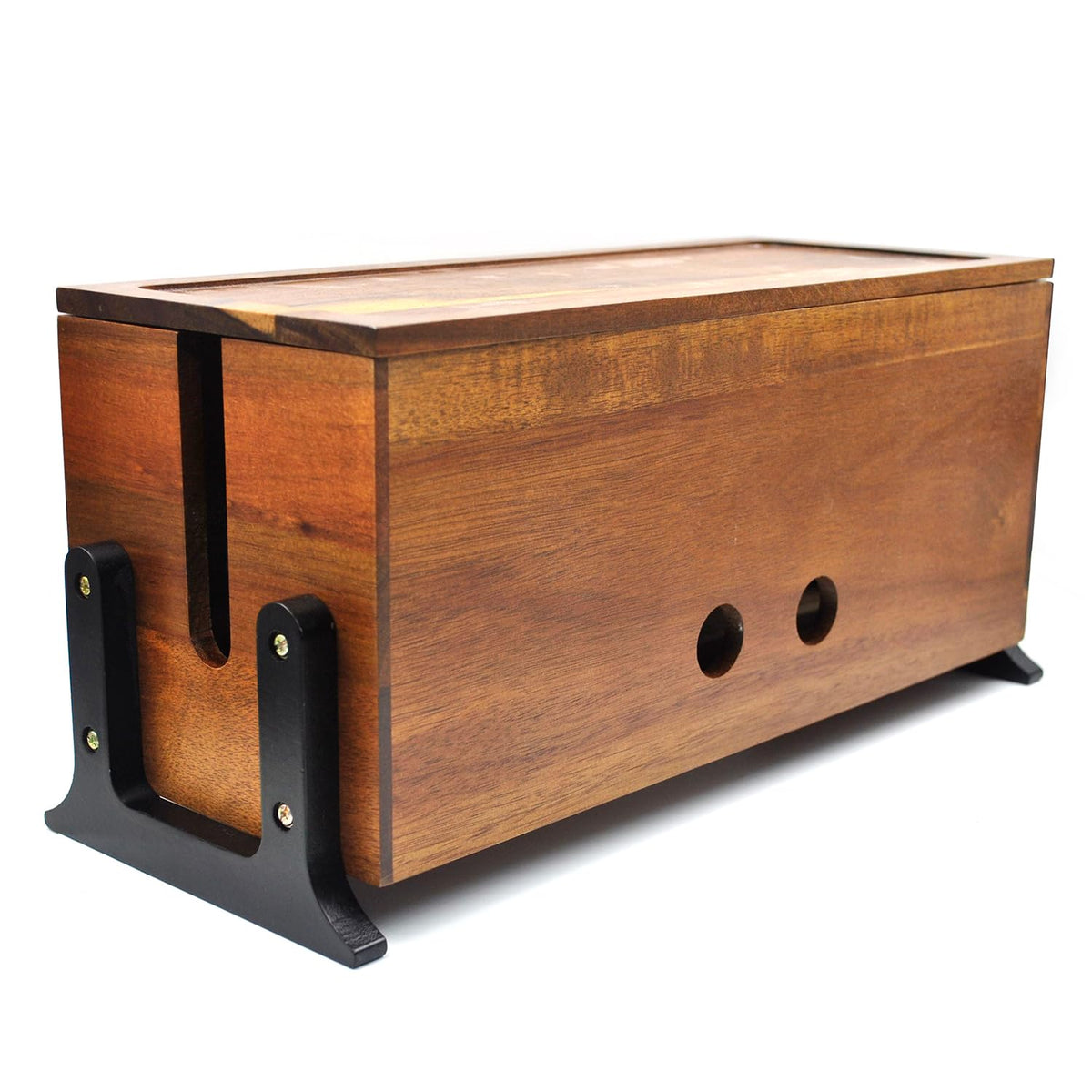 14 in Walnut Wood Cable Management Box