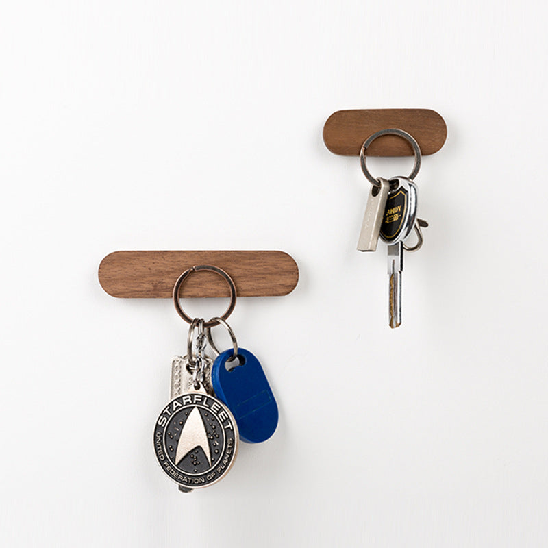 Wooden Magnetic Key Holder for Wall in Walnut or Beech