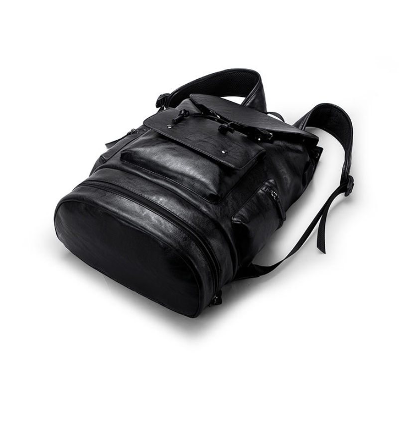 Men's PU Leather Travel Backpack, 45 x 38 x 10 cm