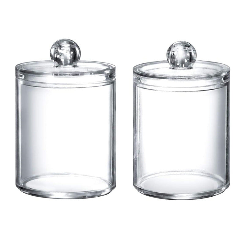 Round Clear Acrylic Cotton Swab Holder, 7 x 11 cm