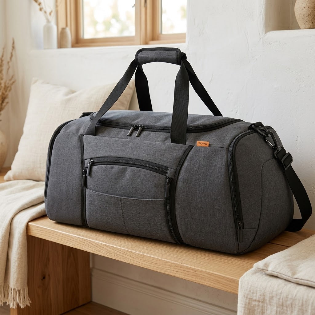 53L Gym Duffel Bag with Shoe Compartment and Wet Pocket