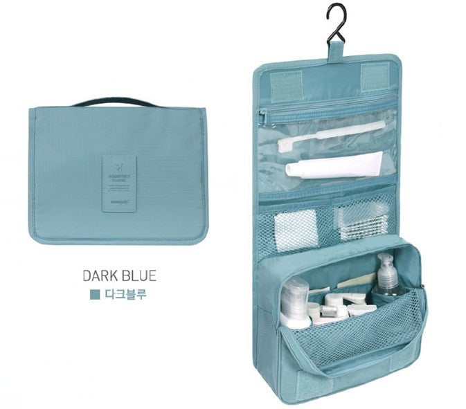 Hanging Oxford Cloth Toiletry Bag with Hook, Travel Makeup Organizer