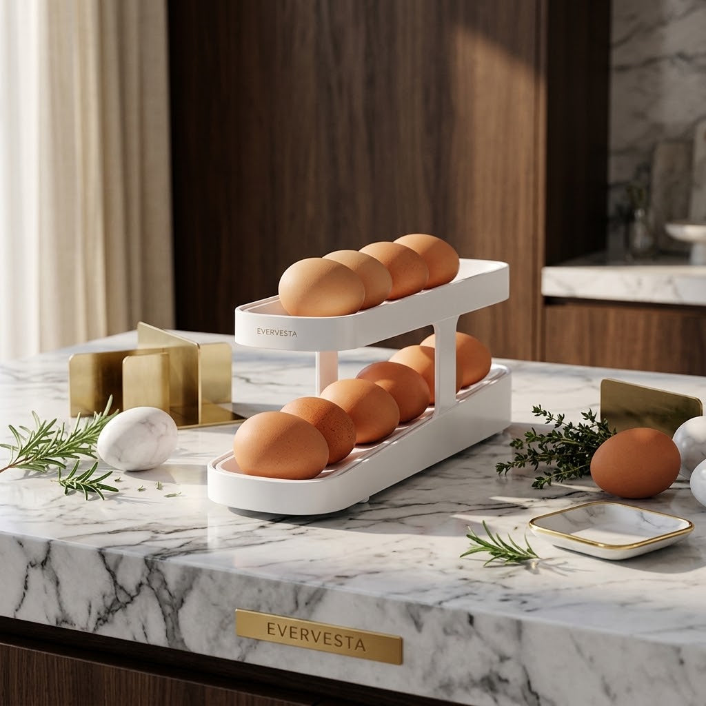 White Plastic Egg Holder for Refrigerator
