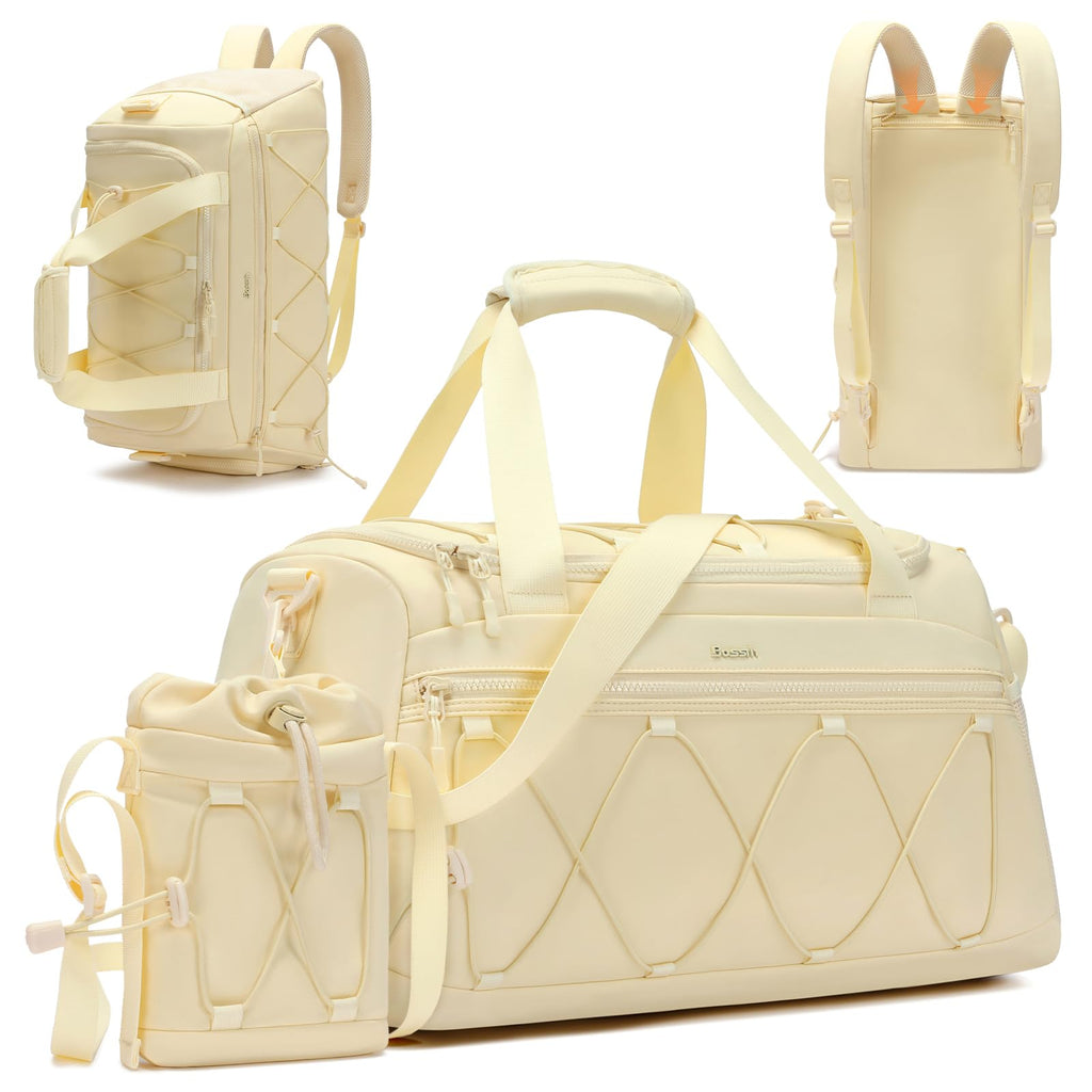 40L Convertible Gym Backpack with Shoe Compartment, Yellow