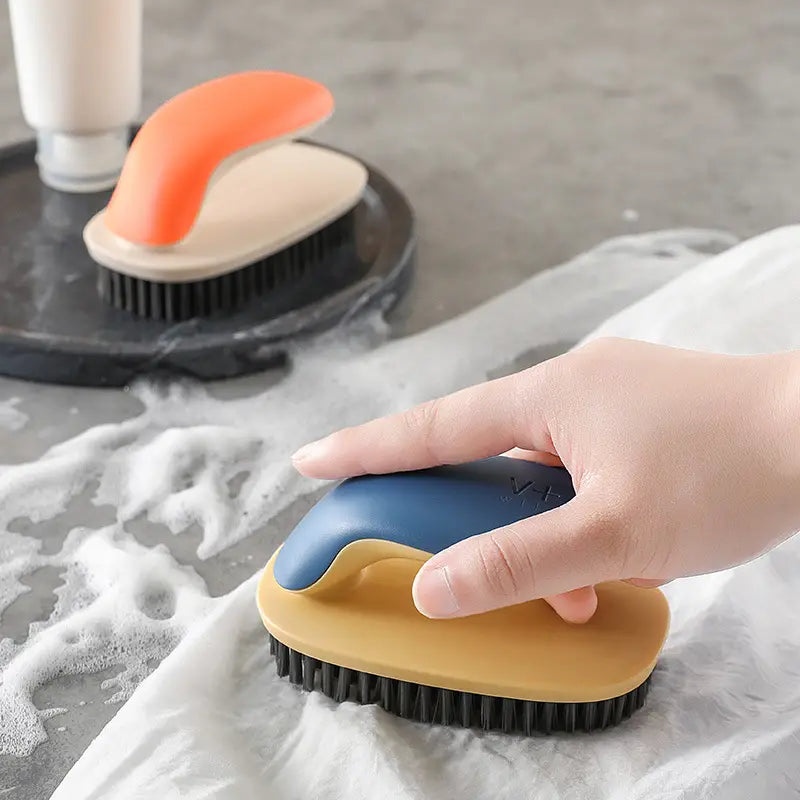 Soft-Bristle Long-Handle Shoe Washing Brush, Two-Tone