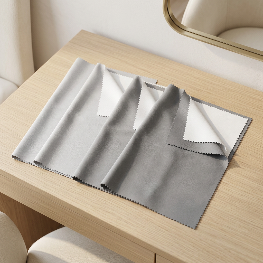 Double-Sided Jewelry Polishing Cloth for Silver and Gold, 4 Pack, Large