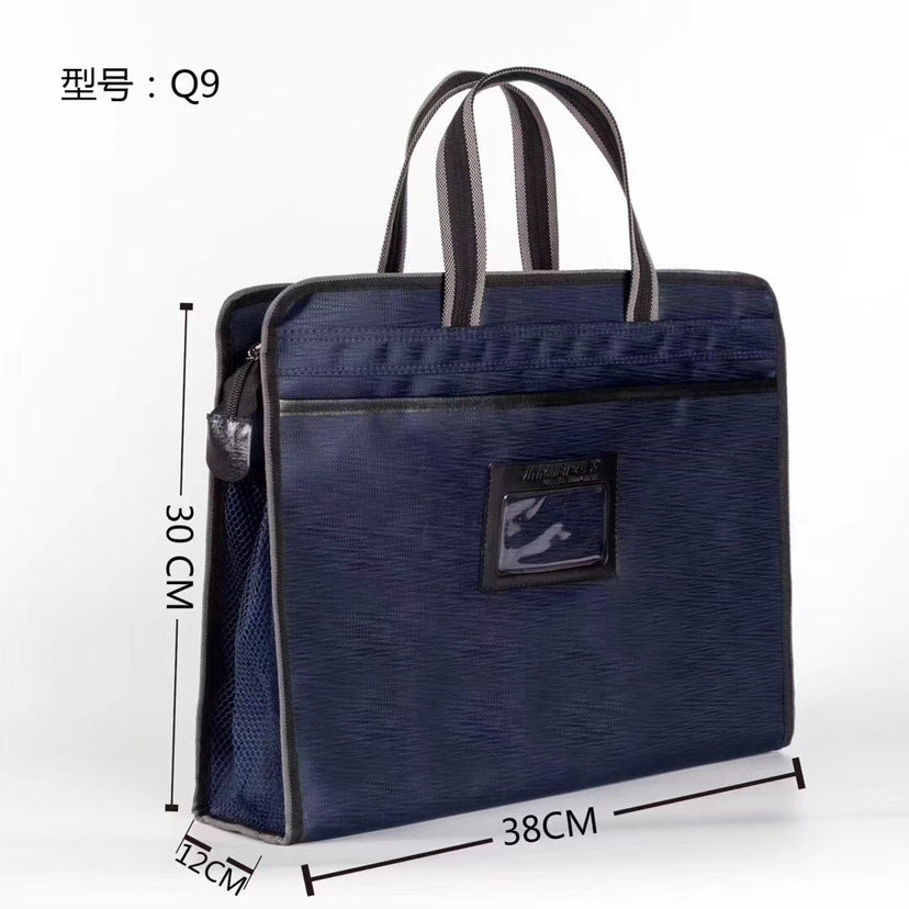 Oxford Cloth Document Bag, Large Capacity, Two Compartments