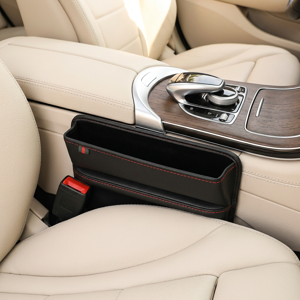PU Leather Car Seat Gap Filler Organizer