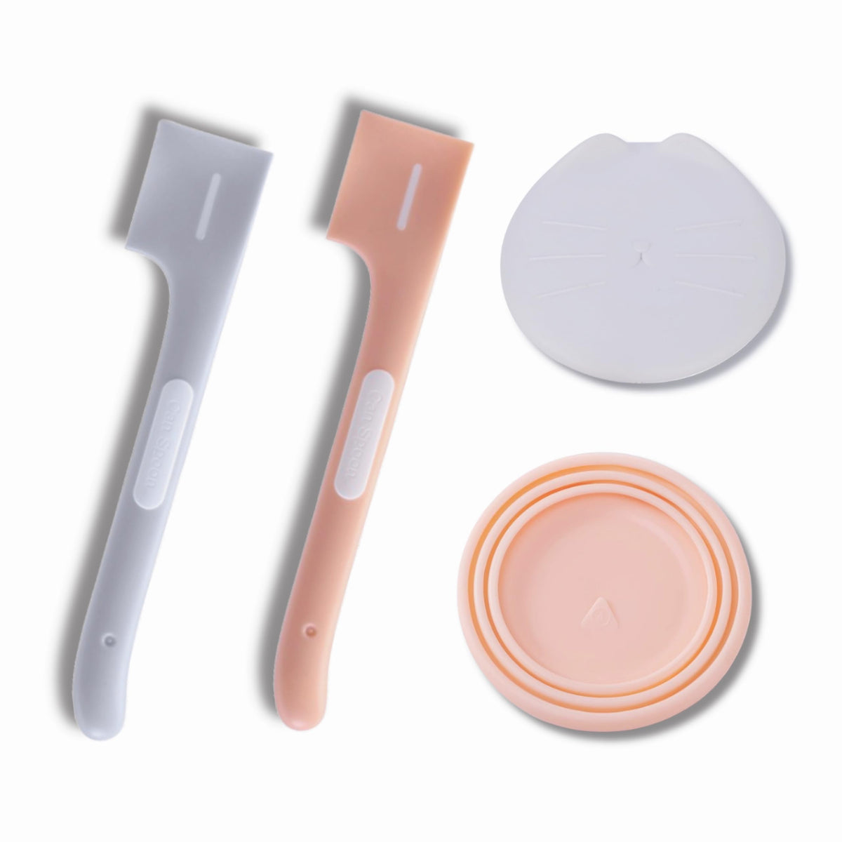 Pet Food Can Spoons and Lids with Square Scraper, 2 Sets