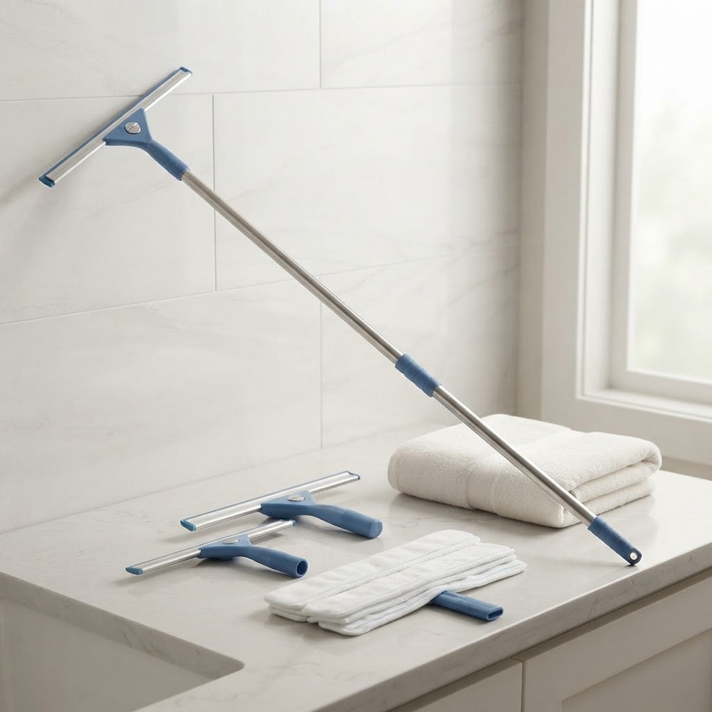 Window Squeegee Kit with 69 in Extension Pole and 2 Blades