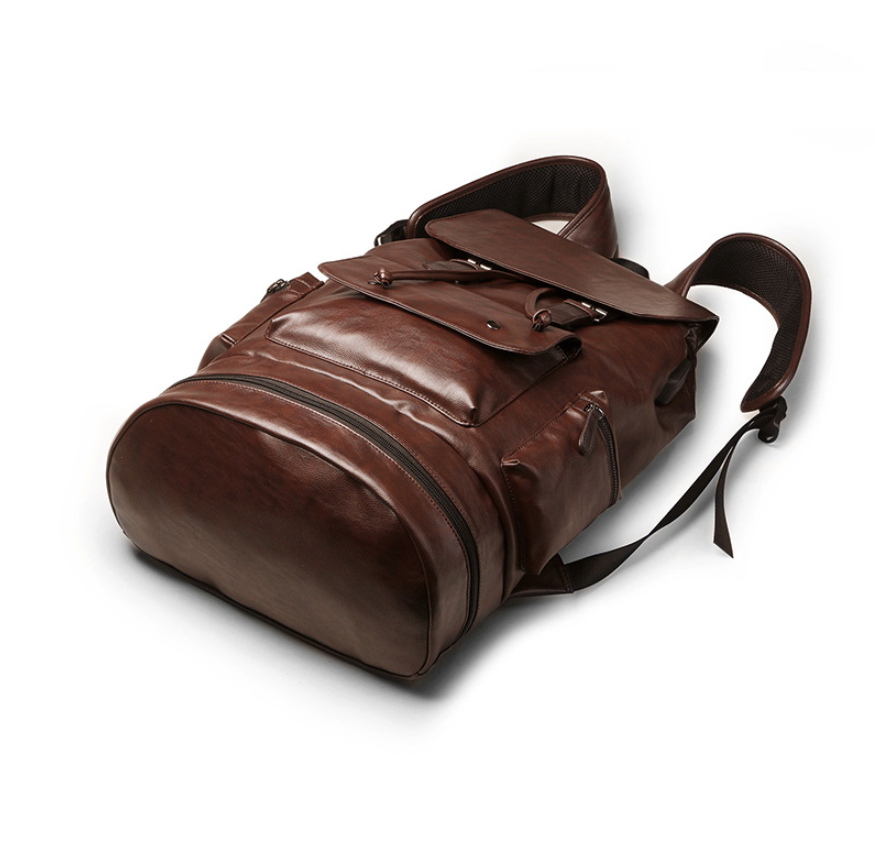 Men's PU Leather Travel Backpack, 45 x 38 x 10 cm