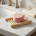 Natural Bamboo Soap Dish, Slatted, 4.5 x 3.5 in