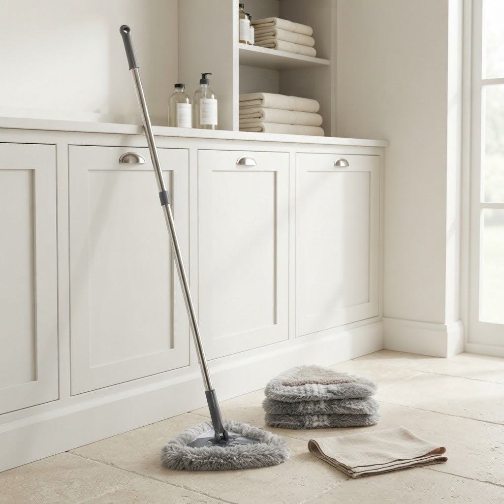 2-in-1 Wall and Ceiling Cleaning Mop with 100 in Pole and Chenille Pads