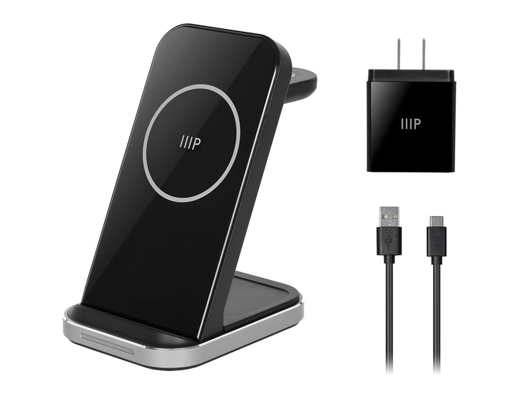 3-in-1 Wireless Charging Station with Detachable Watch Charger, 15W