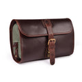 Full-Grain Leather Hanging Toiletry Bag, Mulberry Brown