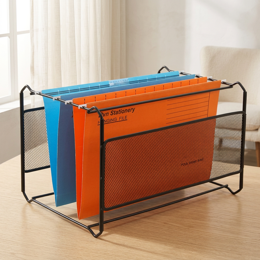 Metal Hanging File Rack with Iron Net, A4 and FC Size, S/L
