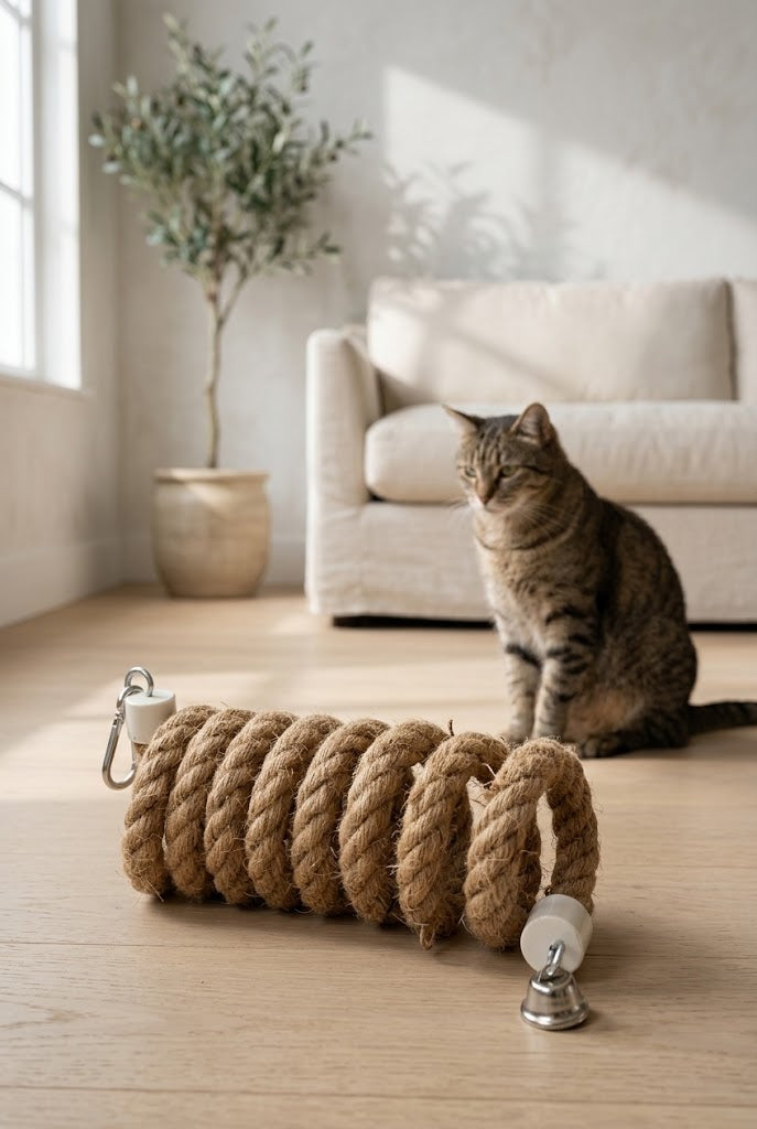 Jute Spiral Rope Bird Perch and Swing, 78.6 in