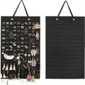 Hanging Felt Jewelry Organizer, Foldable Storage Bag with Compartments