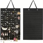 Hanging Felt Jewelry Organizer, Foldable Storage Bag with Compartments