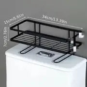 Over-the-Toilet Hanging Storage Shelf with Paper Holder, Single or Double