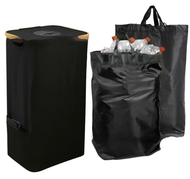 Foldable Storage Basket, 15 x 12 x 10 in, Black or Beige
