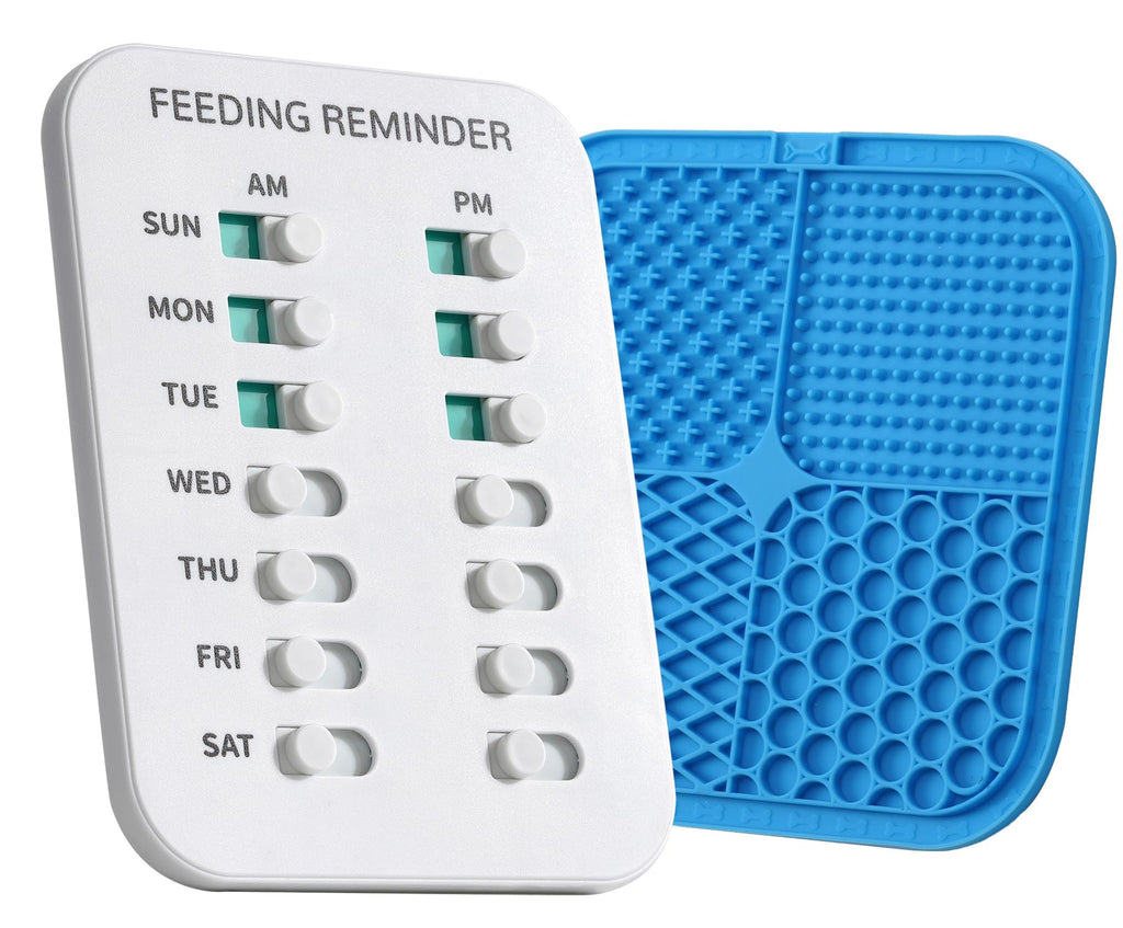 Magnetic AM/PM Pet Feeding Reminder with Licking Pad