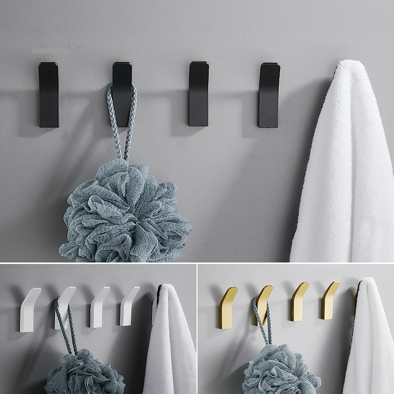 No-Drill Aluminum Wall Hook for Kitchen and Bathroom