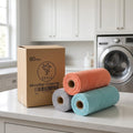 Tear-Away Microfiber Cloth Rolls, Color-Coded, 4 Rolls, 80 Cloths