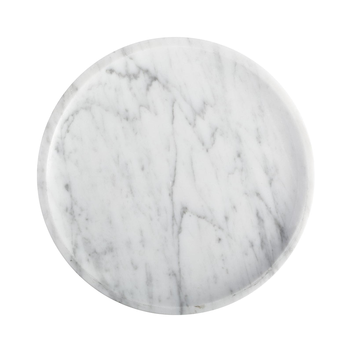 Round Italian Marble Vanity Tray, 9.8 in, Arabescato