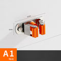 Wall-Mounted Broom and Mop Holder with Grips and Hooks, Orange