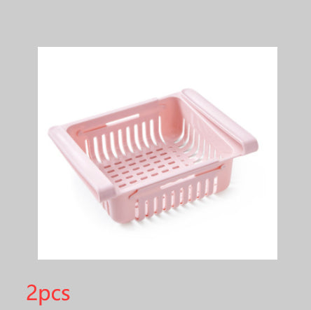 Telescopic Refrigerator Storage Baskets, Multi-Color