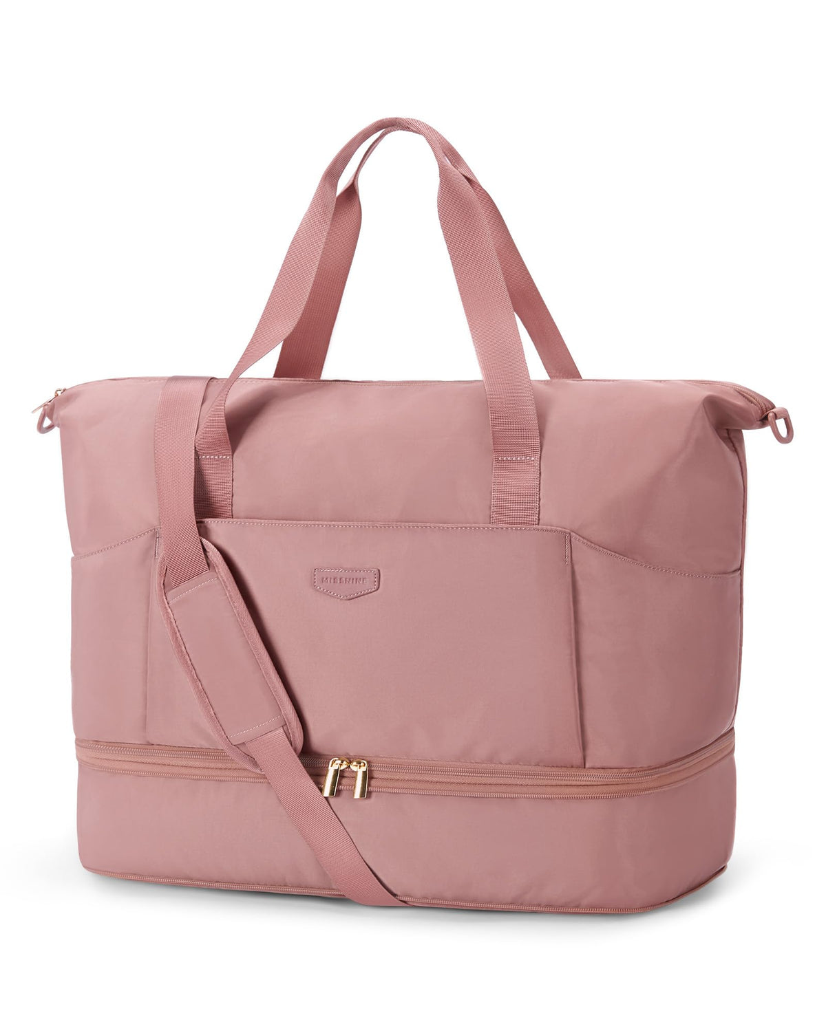 Expandable 50L Weekender Bag with Shoe Compartment, Dark Pink