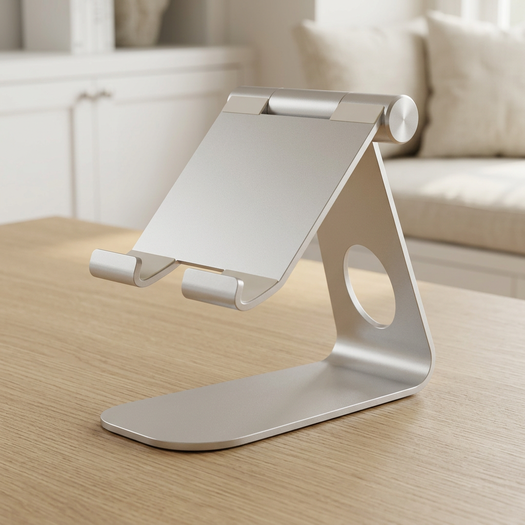 Foldable Aluminum Tablet Stand with Rubber Pads, Black