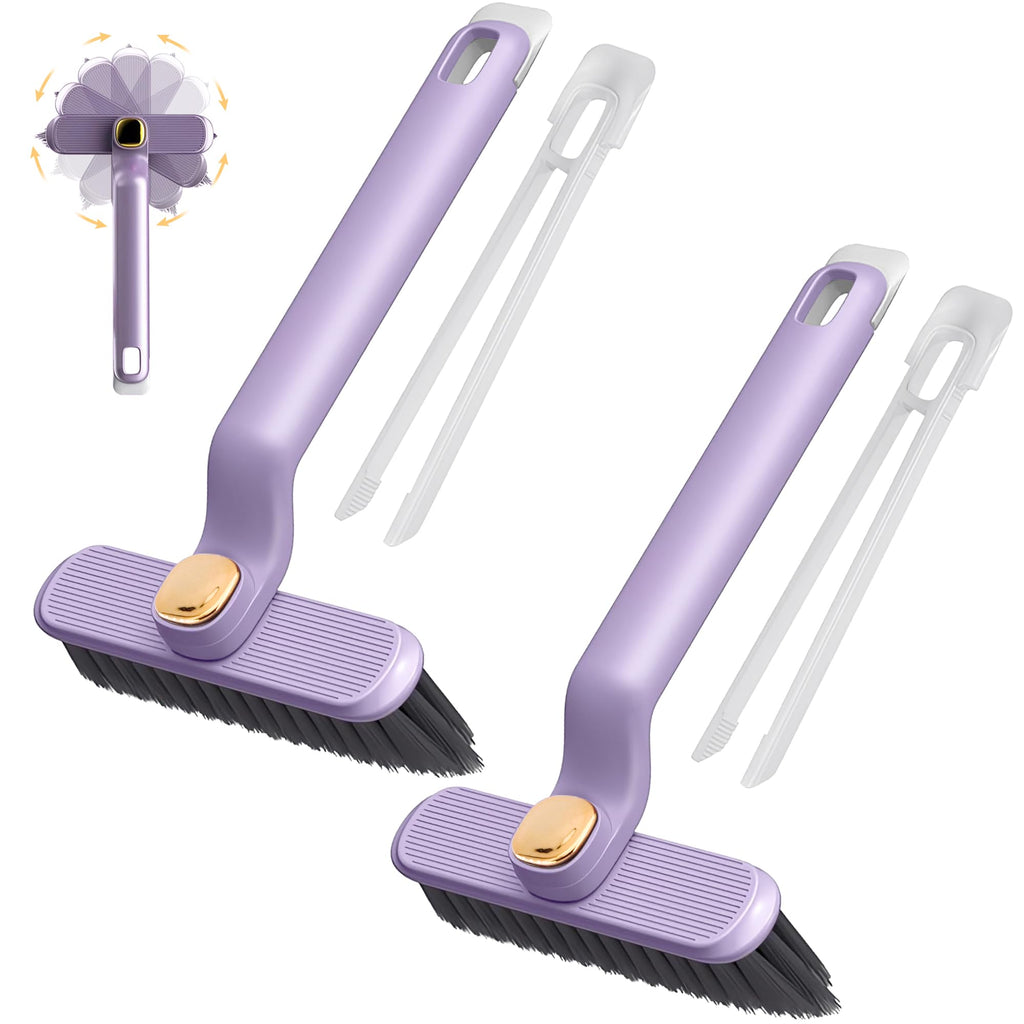 360° Rotating Crevice Cleaning Brushes with Hard Bristles, 2-Pack