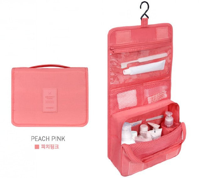 Hanging Oxford Cloth Toiletry Bag with Hook, Travel Makeup Organizer