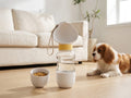 2-in-1 Dog Water Bottle with Detachable Food Bowl, 350 ml, White