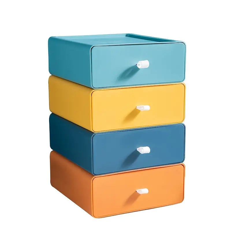 Stackable Open Desk Drawer Organizer in Four Colors