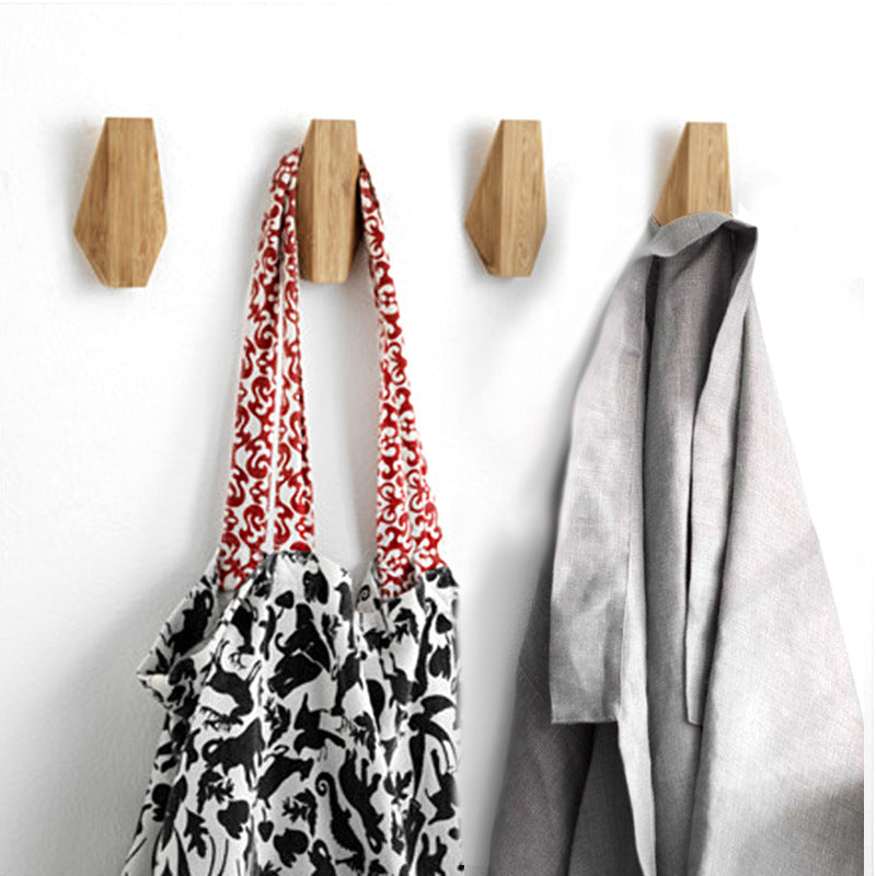 Solid Oak Wall Hook in Minimalist Japanese Style