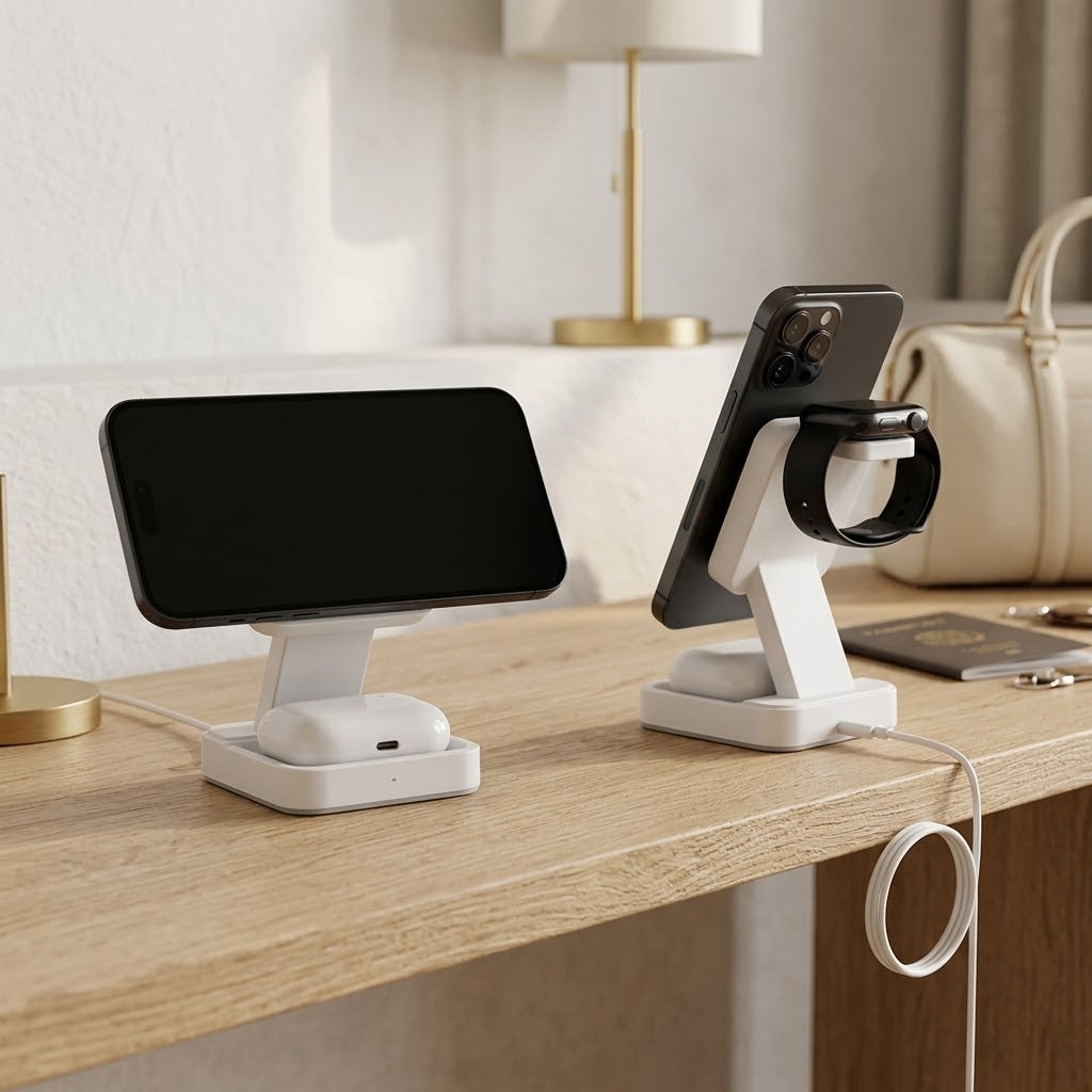 3-in-1 Wireless Charging Station with Sleep-Friendly Light, 15W